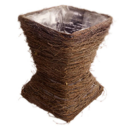 Wooden flower pot, birch twigs 50