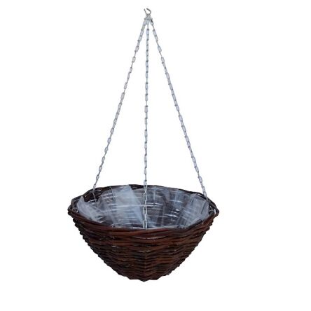 Wicker hanging planter basket 40
