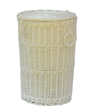 Wicker laundry hamper, white 44