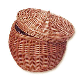 Wicker storage basket with lid 21