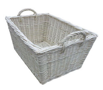 Wicker fireplace basket, white, Wanna 56