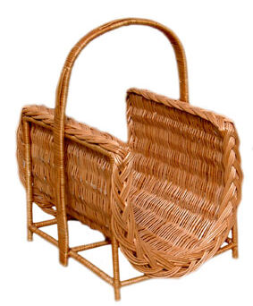 Wicker fireplace basket, open 44