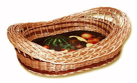 Wiklinowa taca, na płycie, kolorowa 54x36