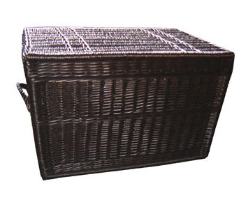 Wicker storage trunk, wenge 100