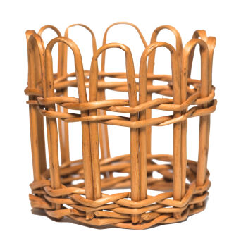 Wicker holder for a glass, openwork