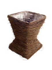 Wooden flower pot, birch twigs 50