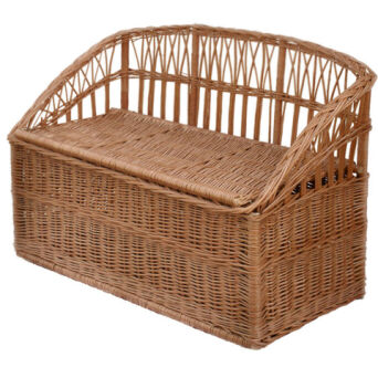 Wicker storage bench with sitting 100