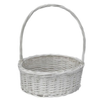 Wicker flower basket, white, Ogródek 30