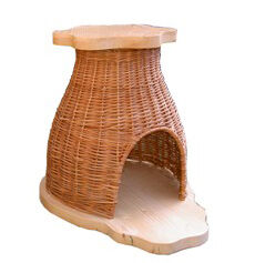 Two layers wicker cats house
