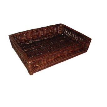 Wicker storage basket, wenge 40x30x7