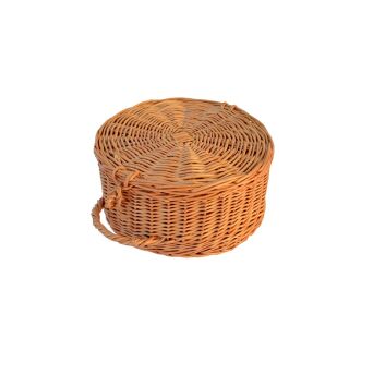 Wicker storage basket with lid 27
