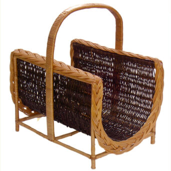 Wicker fireplace basket, open 44