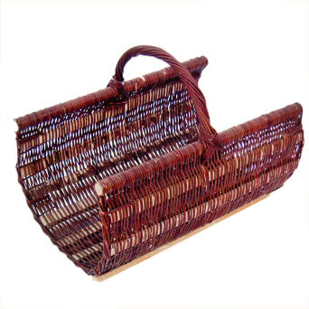 Wicker fireplace basket, open 50