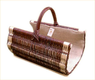 Wicker fireplace basket, with jute lined, open 60