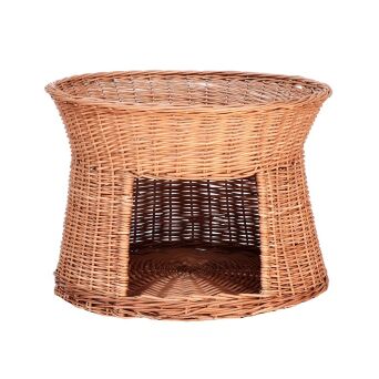 Two layers wicker cats house