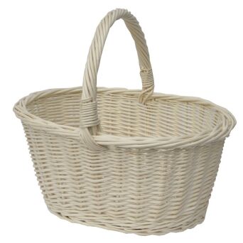 Wicker shopping basket, white, Sadzeniak 45