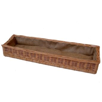 Skrzynka wiklinowa, z jutą 70x20x10