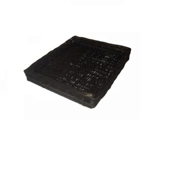 Wicker storage basket, black 33x20x7
