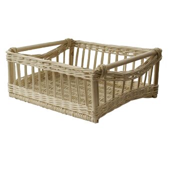 Wicker storage basket, openwork, white 52x40x20