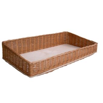 Wiklinowy kosz regałowy, skośny, na płycie 70x40