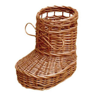 Wicker boot- decorative basket, medium