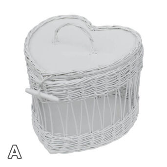 Pigeon wicker cage, white, Heart 30
