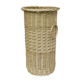 Wicker umbrella stand with handles