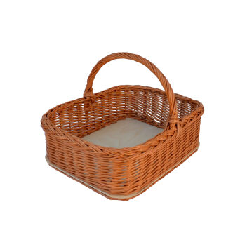 Wicker tray with handle 55x42