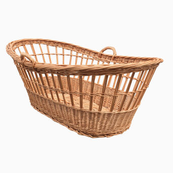 Wicker Moses basket for babies, openwork