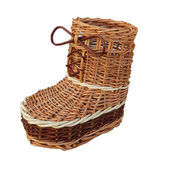 Wicker boot- decorative basket, small