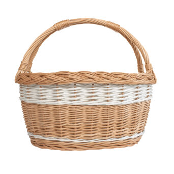 Wicker shopping baske, double handle, Krystynka 40