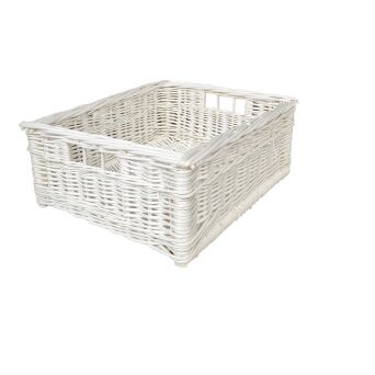 Wicker storage basket, white, Okienko 40x30x15