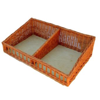 Wicker basket for storage organizing, trapezoid, with a fiberboard bottom 80x50