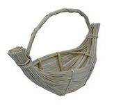 Wicker gift basket, white, Łódka 40