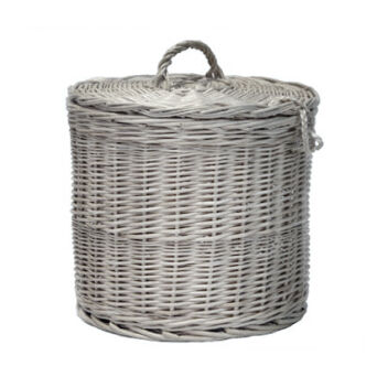 Wicker hat box, white 35