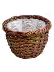 Wicker flower pot, two-tone 25