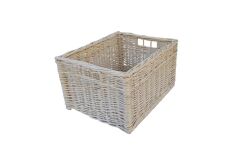 Wicker storage basket, white, Okienko 40x30x15