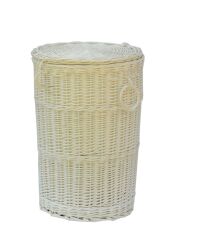 Wicker laundry hamper, white 44