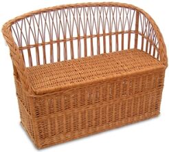 Wicker storage bench with sitting 70