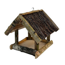 Birch bird feeder for outdoors hanging