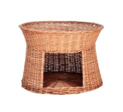 Two layers wicker cats house