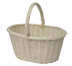 Wicker shopping basket, white, Sadzeniak 45