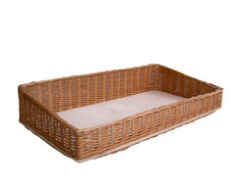 Wicker basket for storage organizing, trapezoid, with a fiberboard bottom 75x40