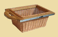 Wicker drawer on a frame with guides