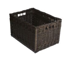 Wicker rear bicycle storage basket, wenge