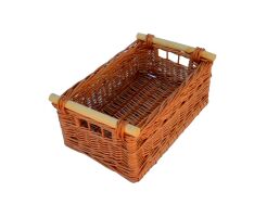 Wicker storage basket with pegs 40x25x15