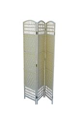 Rattan room divider, 3 panel, ecru 40x3/170