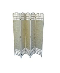 Rattan room divider, 5 panel, ecru 40x5/170