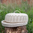 Wicker bread box, oval, white 40 - 2