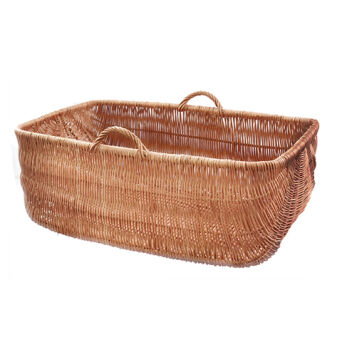 Wicker Moses basket for babies, rectangular